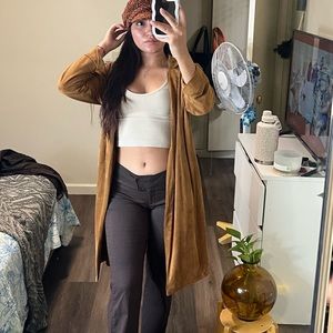 Brown beige long cardigan